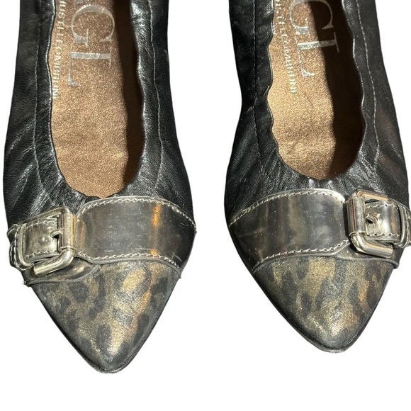 AGL Attilio Giusti Leombruni Womens Ballet Flats Size 37.5 Pewter Silver Cap Toe - Picture 2 of 8